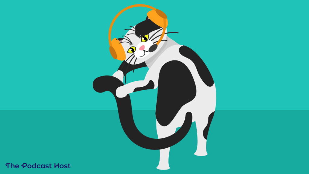 A podcaster cat chases their own tail.
