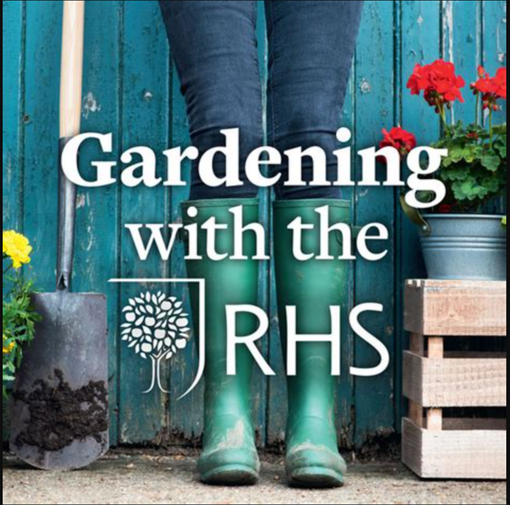 Gardening with the RHS mostly uses an analogous color scheme with cool greens and blues, but pops of complementary red and yellow add interest.