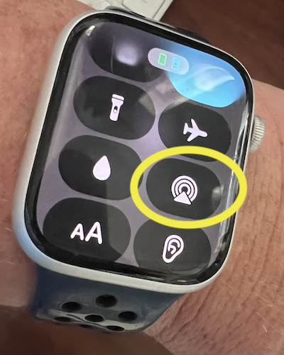 Apple Watch Control Panel To listen to podcasts on your Apple Watch, first press the side button, and use the crown to scroll to the Audio Output button.