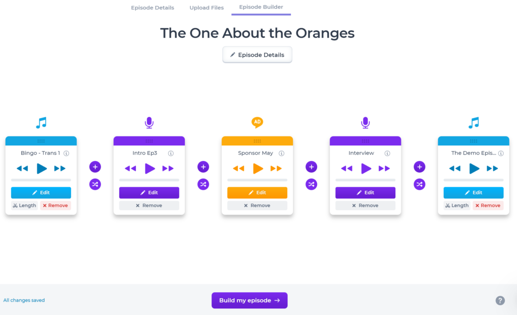 the alitu podcast episode builder