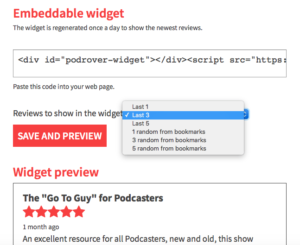 Podrover Widget