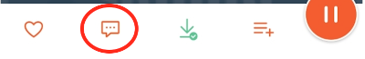 How to review a Podcast on Castbox: you can post a comment. Click on this rectangular voice balloon with three dots to comment.